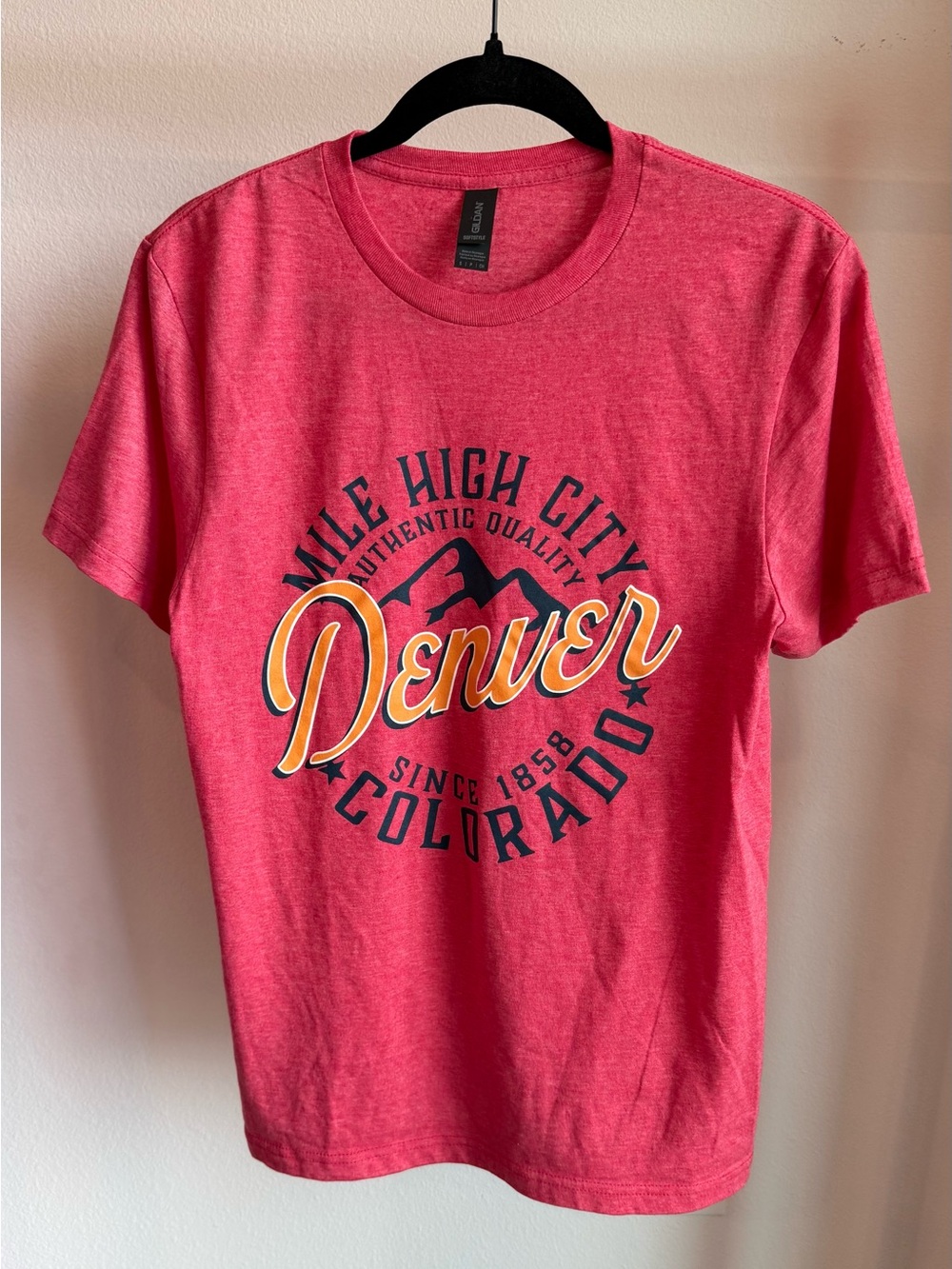 Gildan Pink Denver Mile High City Graphic Tee